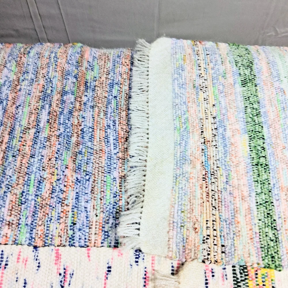 Set Of 4 Cottagecore Cotton Handwoven 12" X 18" Vintage Frilly Placemats - Picture 8 of 12